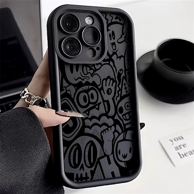 Черный чехол с граффити для iP – обзор и цена Phone Cases That Cover The Camera