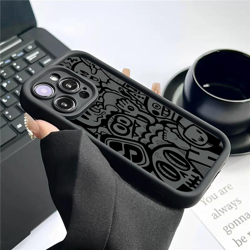 Черный чехол с граффити для iP – обзор и цена Phone Cases That Cover The Camera